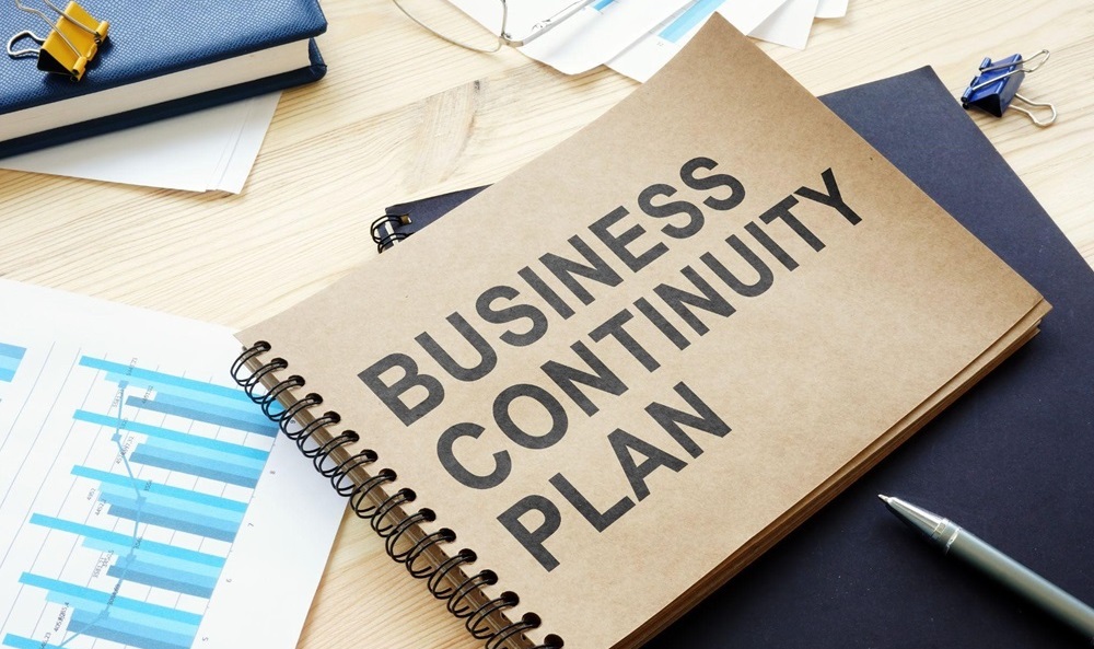Business continuity plan sitting on a table